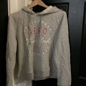 Grey Aero hoodie L crop never worn